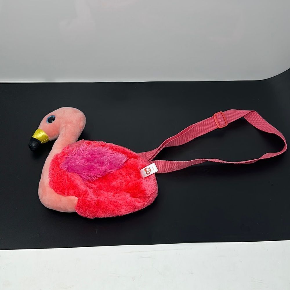 TY Gear Gilda The Pink Flamingo Purse Beanie Baby Plush Stuffed Animal Bag